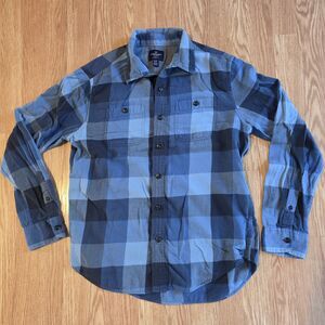 American Eagle Outfitters Men’s Flannel Shirt - Pockets - Blue Long Sleeve Sz M